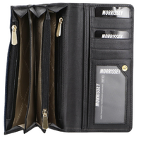Morrissey Italian Structured Leather Flap Over Ladies Wallet - Navy thumbnail
