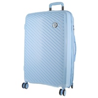 Pierre Cardin Inspired Milleni Checked Luggage Bag Travel Carry On Suitcase 75cm (124L) - Blue thumbnail