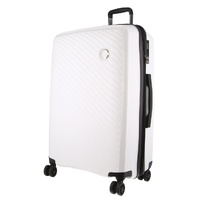 Pierre Cardin Inspired Milleni Checked Luggage Bag Travel Carry On Suitcase 75cm (124L) - White thumbnail