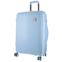 Pierre Cardin Inspired Milleni Checked Luggage Bag Travel Carry On Suitcase 65cm (82.5L) - Blue thumbnail