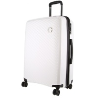 Pierre Cardin Inspired Milleni Checked Luggage Bag Travel Carry On Suitcase 65cm (82.5L) - White thumbnail