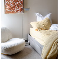 100% Cotton Muslin Duvet Quilt Cover Set w/ 2 Pillow Cases in Yellow - Super King thumbnail