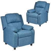Set of 2 Erika Blue Kids Recliner Sofa Chair Blue Lounge Couch Armchair Childrens thumbnail