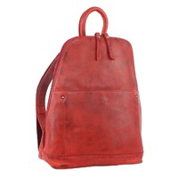 Milleni Genuine Italian Leather Soft Leather Backpack Travel Bag - Red thumbnail