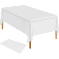 Table Cloth Cover Reusable & Washable Xmas Party 137cm x 274cm (54"x108") in White thumbnail
