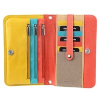 Pierre Cardin Genuine Leather Ladies Wallet Clutch Bag - Orange/Yellow thumbnail