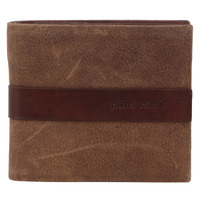 Pierre Cardin Mens Rustic Leather Bi-Fold Business Card Wallet - Brown thumbnail