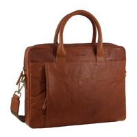 Pierre Cardin Leather Multi-Handle 15" Laptop Computer Bag - Tan thumbnail