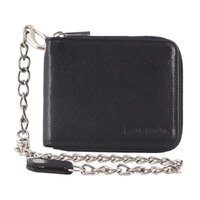 Pierre Cardin Zip Around Mens Leather Wallet with Chain in Black thumbnail