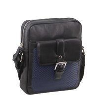 Pierre Cardin Pebbled Leather Organizer Bag Cross Body - Black/Navy thumbnail