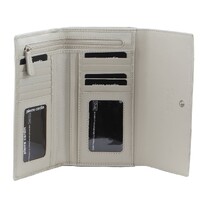Pierre Cardin Womens Leather Tri-Fold Wallet RFID in Bone thumbnail
