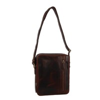 Pierre Cardin Rustic Leather Busines Cross Body Bag for iPad Tablet - Tan thumbnail