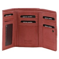 Pierre Cardin Leather Ladies Woven Design Tri-fold Wallet in Marsala thumbnail
