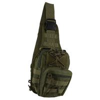 Pierre Cardin Cross Body Tactical Sling Bag Rucksack Army Style in Green thumbnail