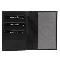 Pierre Cardin Leather Passport Holder Cover Wallet w/ RFID Protection - Black thumbnail