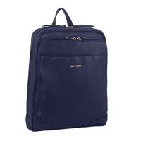 Pierre Cardin Rustic Womens Leather Backpack Bag Handbag Back Pack Travel  - Navy thumbnail
