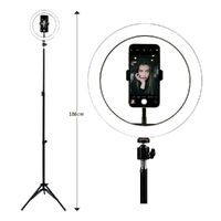 LED Selfie Ring Light with Tripod Stand & Cell Phone Holder for Live Stream/Makeup thumbnail