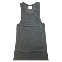 Mens PLAIN SINGLET 100% Cotton Blank Slim Tank Top Gym Basic Casual S-3XL - Grey - S thumbnail