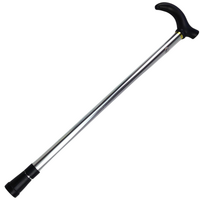 Metal WALKING STICK Travel Extendable Pole Compact Adjustable Lightweight - Silver thumbnail