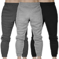3x Mens Fleece Skinny Track Pants Jogger Gym Casual Sweat Warm - Assorted Colours - XL thumbnail
