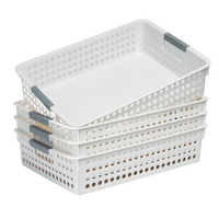 36x Premium Plastic Storage Basket Bulk w/ Grip Handles 30*21.5*8.5cm thumbnail