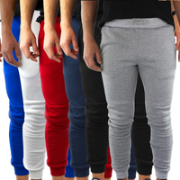 3x Mens Fleece Skinny Track Pants Jogger Gym Casual Sweat Warm - Assorted Colours - L thumbnail