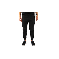 Mens Skinny Track Pants Joggers Trousers Gym Casual Sweat Cuffed Slim Trackies Fleece - Black - L thumbnail