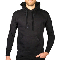Adult Mens 100% Cotton Fleece Hoodie Jumper Pullover Sweater Warm Sweatshirt - Black - S thumbnail