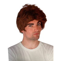 Mens Car Salesman Wig Party Costume Dress Up Fancy - Brown thumbnail