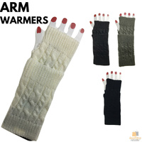 ARM WARMERS Knitted Short Fingerless Gloves Winter Mitten Cover Womens Party - Random Colour (We Pick For You!) thumbnail