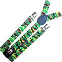 Mens Suspenders Braces Adjustable Strong Clip On Elastic Formal Wedding Slim - Army Camouflage 2 thumbnail