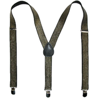 Mens Suspenders Braces Adjustable Strong Clip On Elastic Formal Wedding Slim - Gold (Glitter) thumbnail