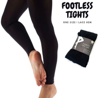Womens Ladies Footless Tights Stockings Pantyhose Leg Hosiery Thermal - Black thumbnail