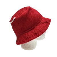 Stingy Brim Terry Towelling Bucket Hat Daggy Fishing Camping Lad Cap 100% COTTON - Red - L/XL thumbnail