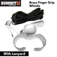 Summit Brass Finger Grip Sports Whistle w Lanyard Professional Referee Match Training thumbnail
