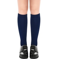1x Pair School Uniform Knee High Socks Cotton Rich Girls Boys Kids - Navy - 6-11 (12+ Years Old) thumbnail
