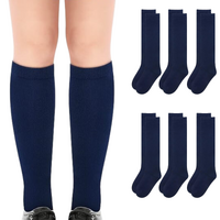 6x Pairs School Uniform Knee High Socks Cotton Rich Girls Boys Kids Bulk - Navy - 9-12 (5-8 Years Old) thumbnail