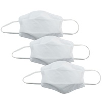 TIGERPLAST Fabric Face Mask Washable Reusable Mask Protect Anti-Microbial Mouth Cover - White thumbnail