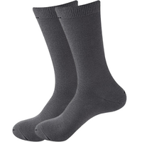 BAMBOO SOCKS Crew Natural Eco Healthy Enviro Unisex Work Anti-Bacterial Business - Charcoal - 2-8 thumbnail