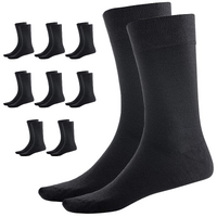 9 Pairs BAMBOO SOCKS Crew Natural Eco Healthy Enviro Unisex Work Business BULK - Black - 6-11 thumbnail