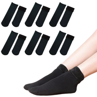 6 Pairs Large Thick Fur THERMAL HEATED SOCKS Warm Winter Work Ski Reversible thumbnail