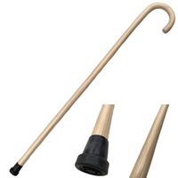 93cm WOODEN WALKING STICK Wood Cane Pole Carved Varnished Deluxe Sturdy - Beige thumbnail