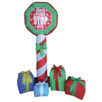 210cm Xmas Father Christmas Charm Santa Claus "Please Stop Here Sign" Décor thumbnail