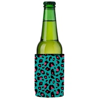Teal Leopard Pattern Stubby Cooler - Standard thumbnail