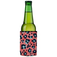 Coral Leopard Print Stubby Cooler - Standard thumbnail