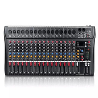 Hridz 16 Channels Audio Sound Mixer Mixing DJ Console USB with 48V Phantom Power thumbnail