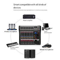 Hridz CT-80S Professional Audio Mixer – 8 Channels Bluetooth USB Mixer with Effects, 48V Phantom Power, and Built-in Sound Card, 8 Channels Audio Soun thumbnail