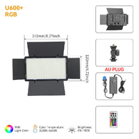 HridZ u600rgb RGB LED Video Light – Dimmable Bi-Color, Adjustable RGB, Remote-Controlled Studio Light for Photography, YouTube, Vlogging, and Video Re thumbnail