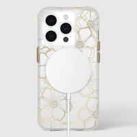 Case-Mate Floral Gems MagSafe Case For iPhone 15 Pro - Gold thumbnail