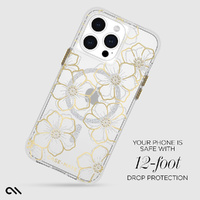 Case-Mate Floral Gems MagSafe Case For iPhone 15 Pro Max - Gold thumbnail